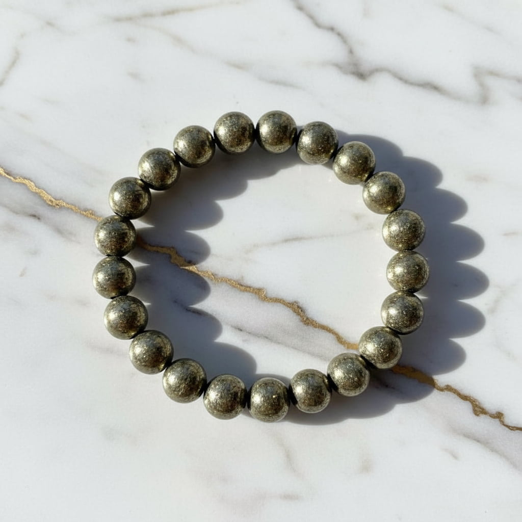 Pyrit Kugelarmband – Reichtum & Tatkraft