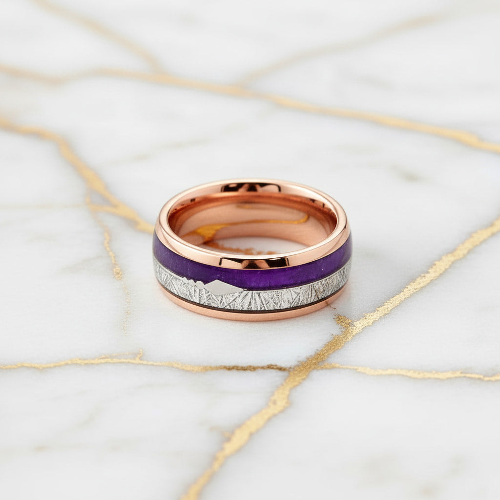 Ring mit lila Pfeil-Design – dekoratives Accessoire für markanten Look CrystalScents