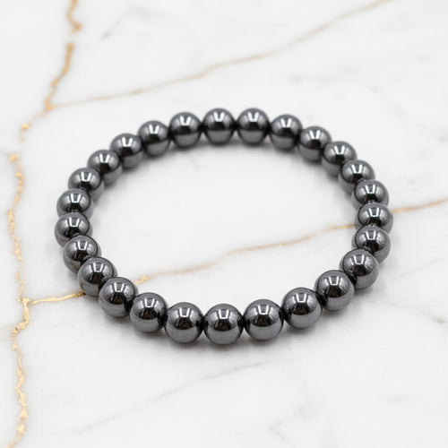 Hämatit Kugelarmband – mit metallischem Schimmer CrystalScents
