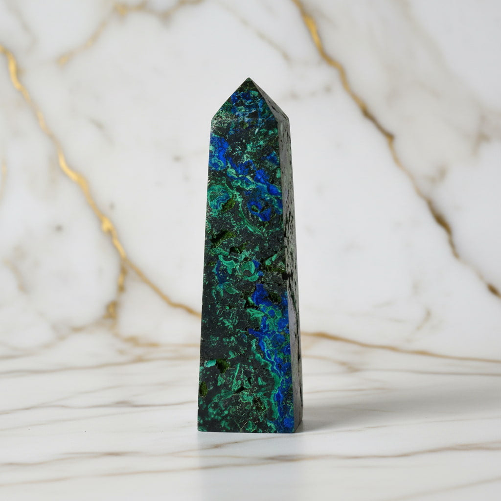 Malachit Azurit Obelisk – Farbenpracht JETZT entdecken CrystalScents