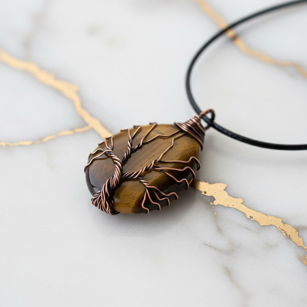 Tigerauge Halskette - für Stärke & Zuversicht JETZT sichern CrystalScents