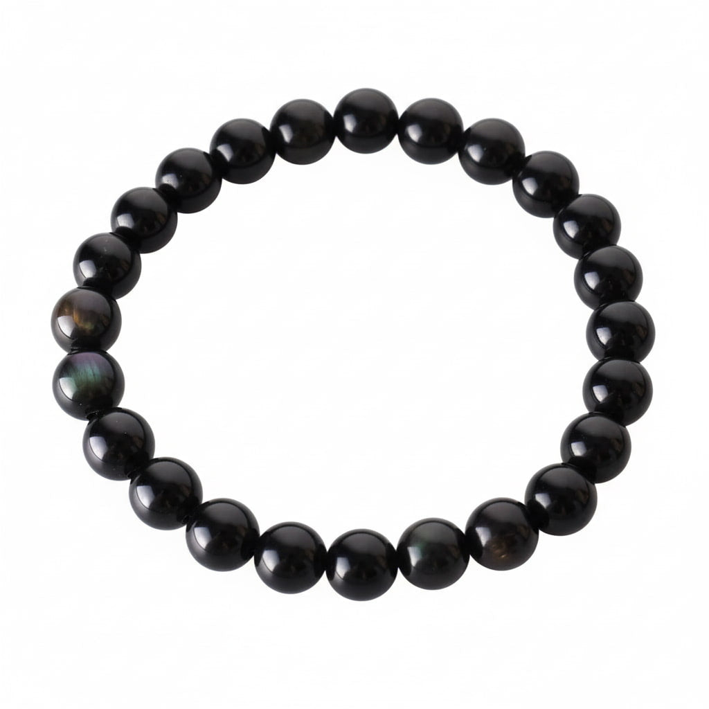 Regenbogen Obsidian Kugelarmband - Regenbogen-Schimmer CrystalScents