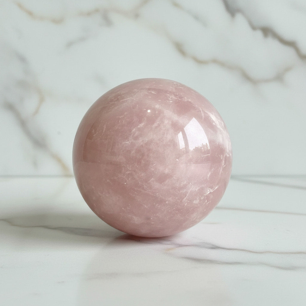 Rosenquarz Kugel – Licht & Liebe CrystalScents