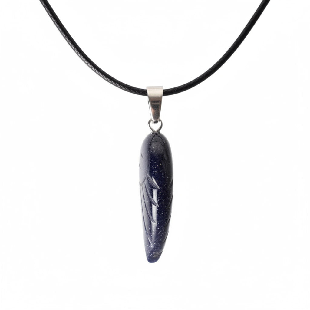 Blaufluss Halskette - Flügel Anhänger CrystalScents