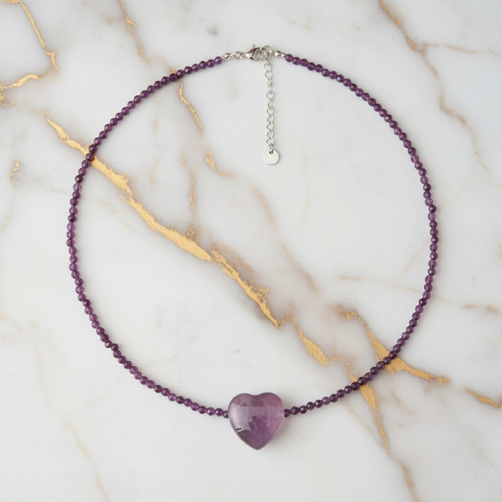 Amethyst Herz Halskette – Inspiration, Liebe & Harmonie CrystalScents
