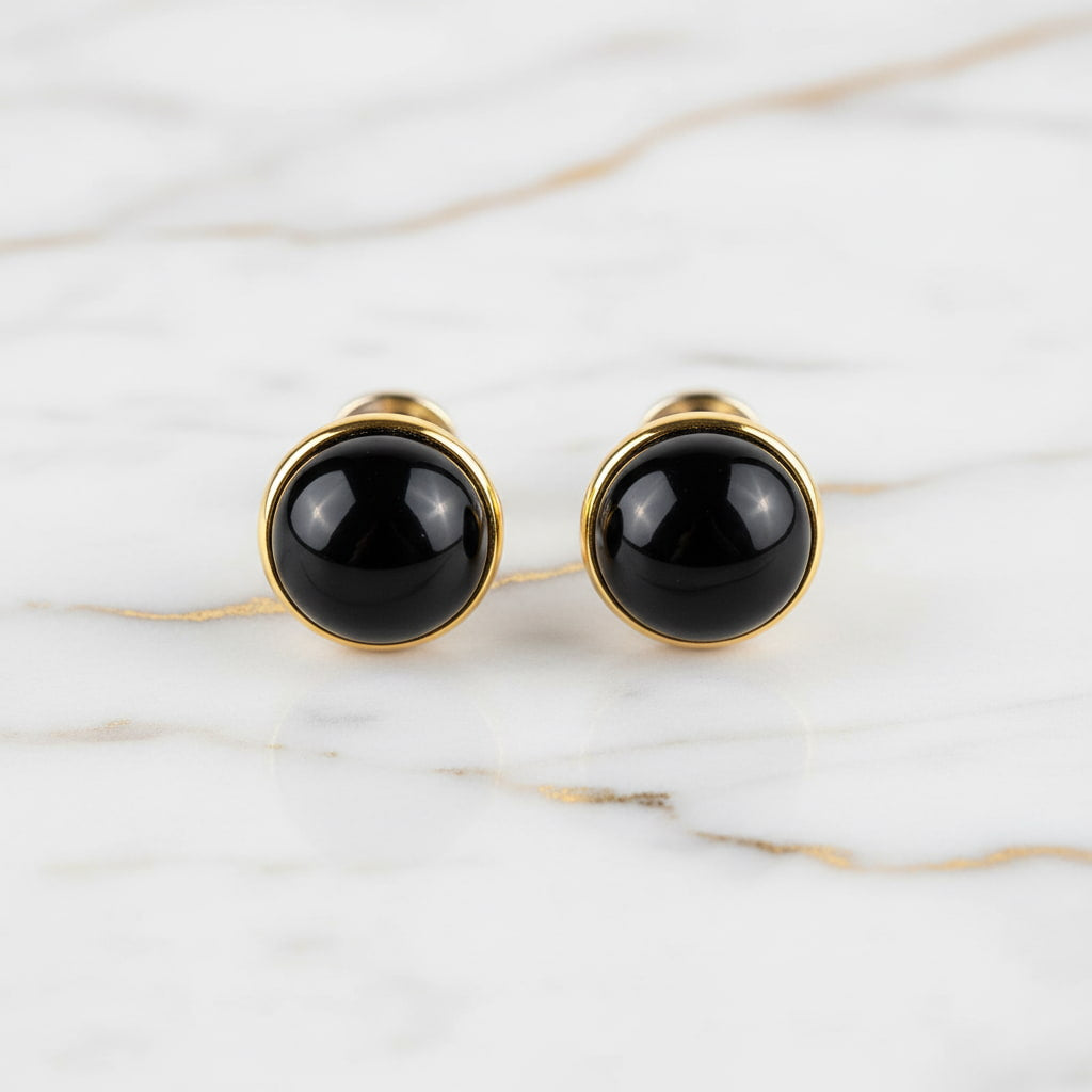 Obsidian Manschettenknöpfe - Kraft & Schutz