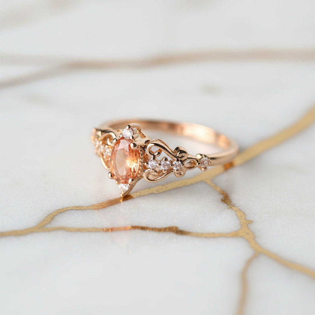 Ring mit orangem Stein – elegantes Schmuckstück für warme Akzente