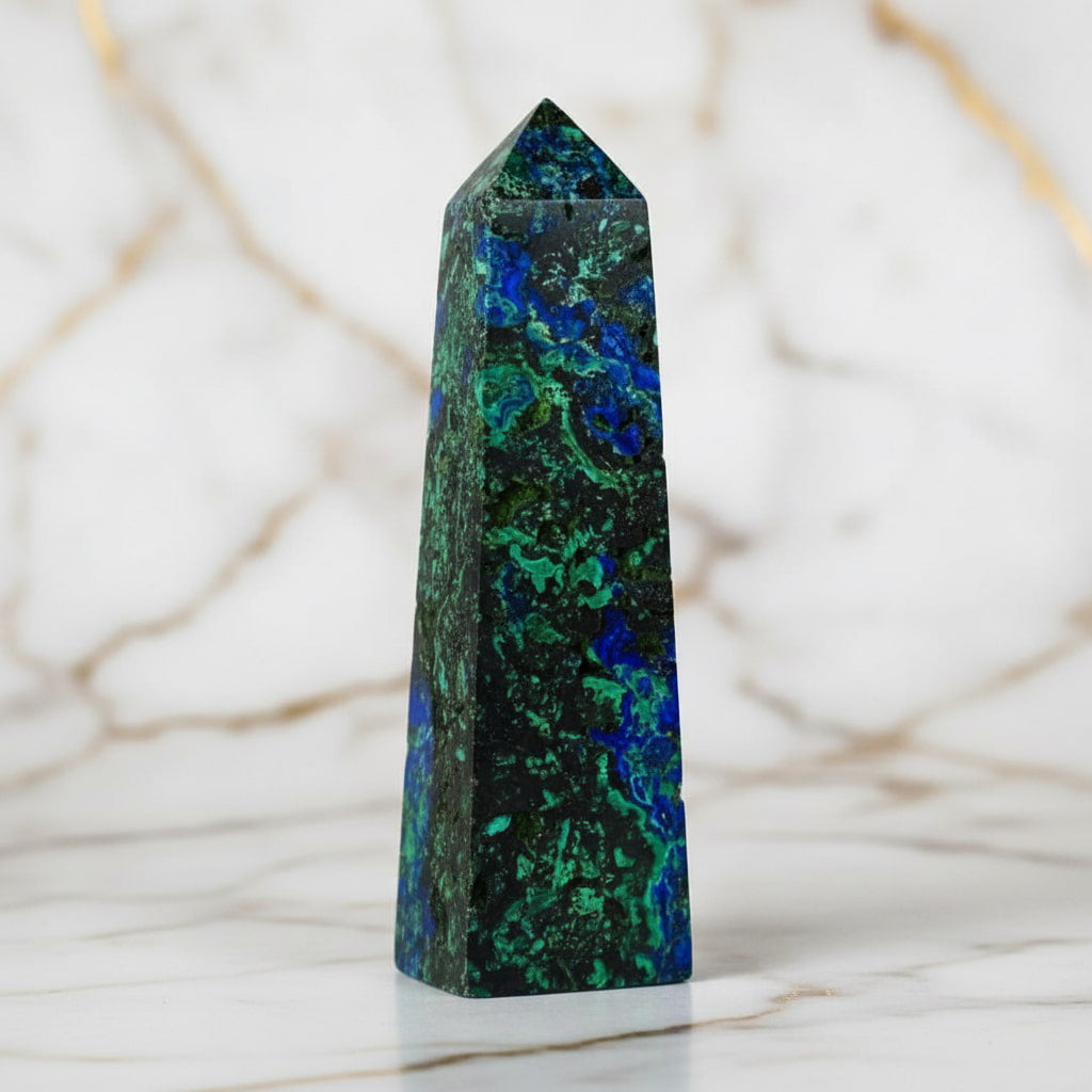 Malachit Azurit Obelisk – Farbenpracht JETZT entdecken CrystalScents