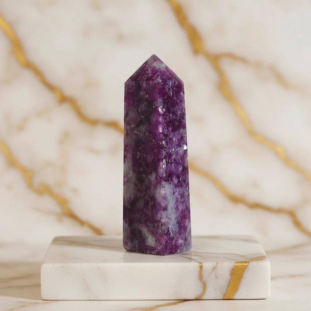 Lepidolith Obelisk - Ruhe & Harmonie CrystalScents