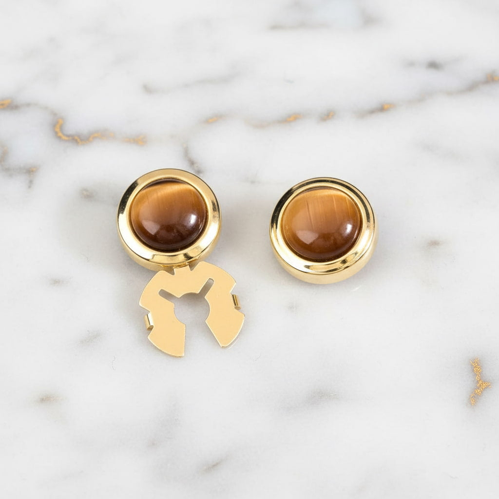 Manschettenknöpfe mit braunem Katzenauge