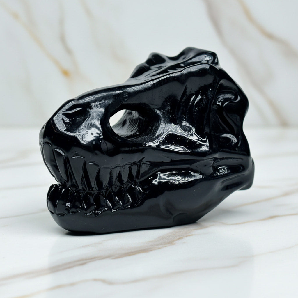 Obsidian T-Rex – Ausdrucksstarkes Kristallobjekt CrystalScents