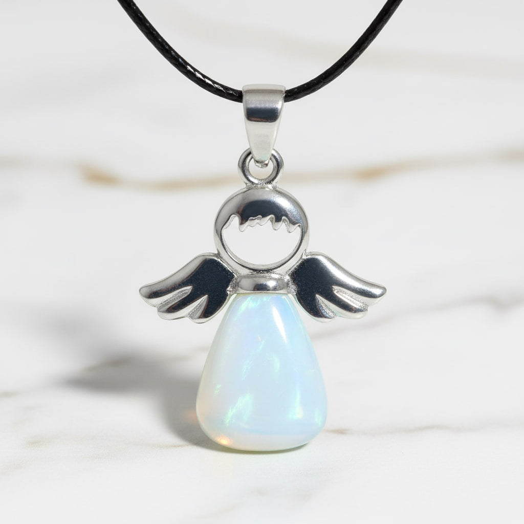 Opalit Halskette - Schutzengel Anhänger