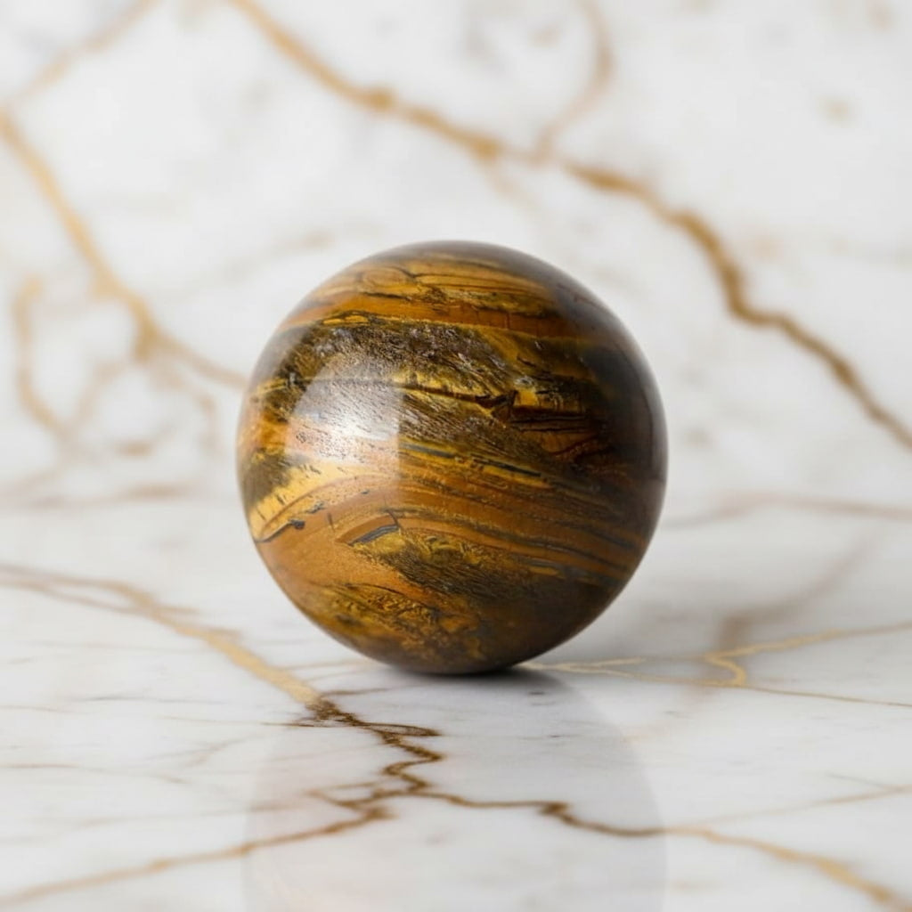 Tigerauge Kugel – warmes Naturjuwel JETZT sichern CrystalScents