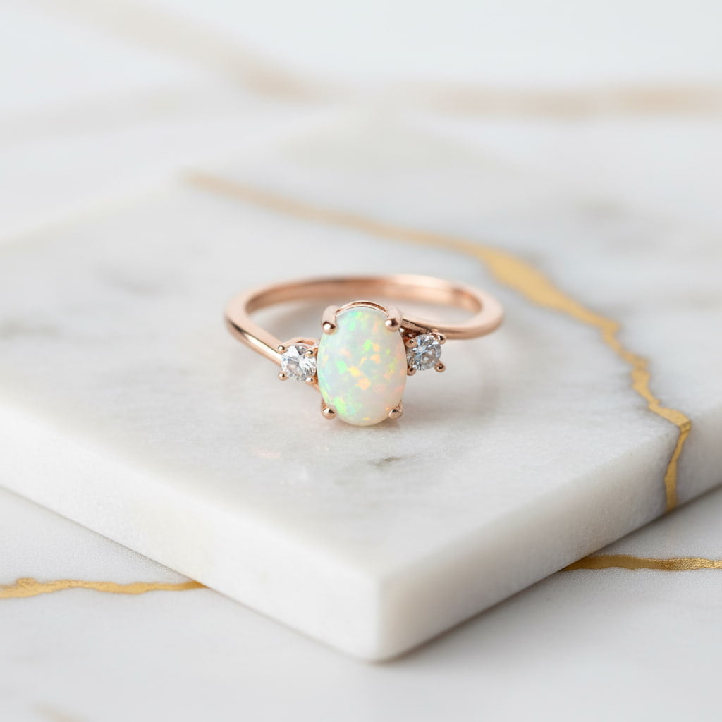 Opal Ring - Roségold & Filigran