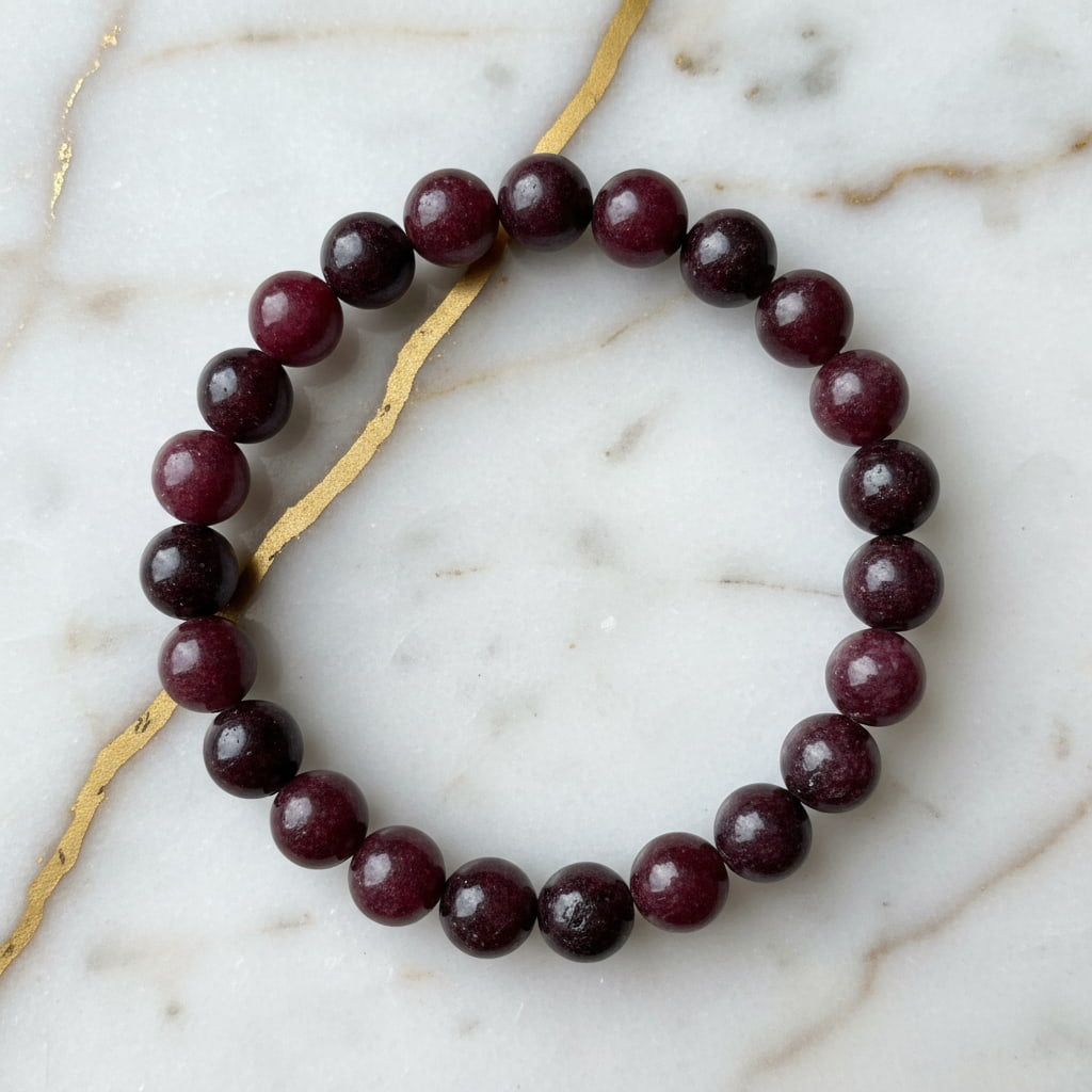 Granat Kugelarmband – Kraft & innere Stärke