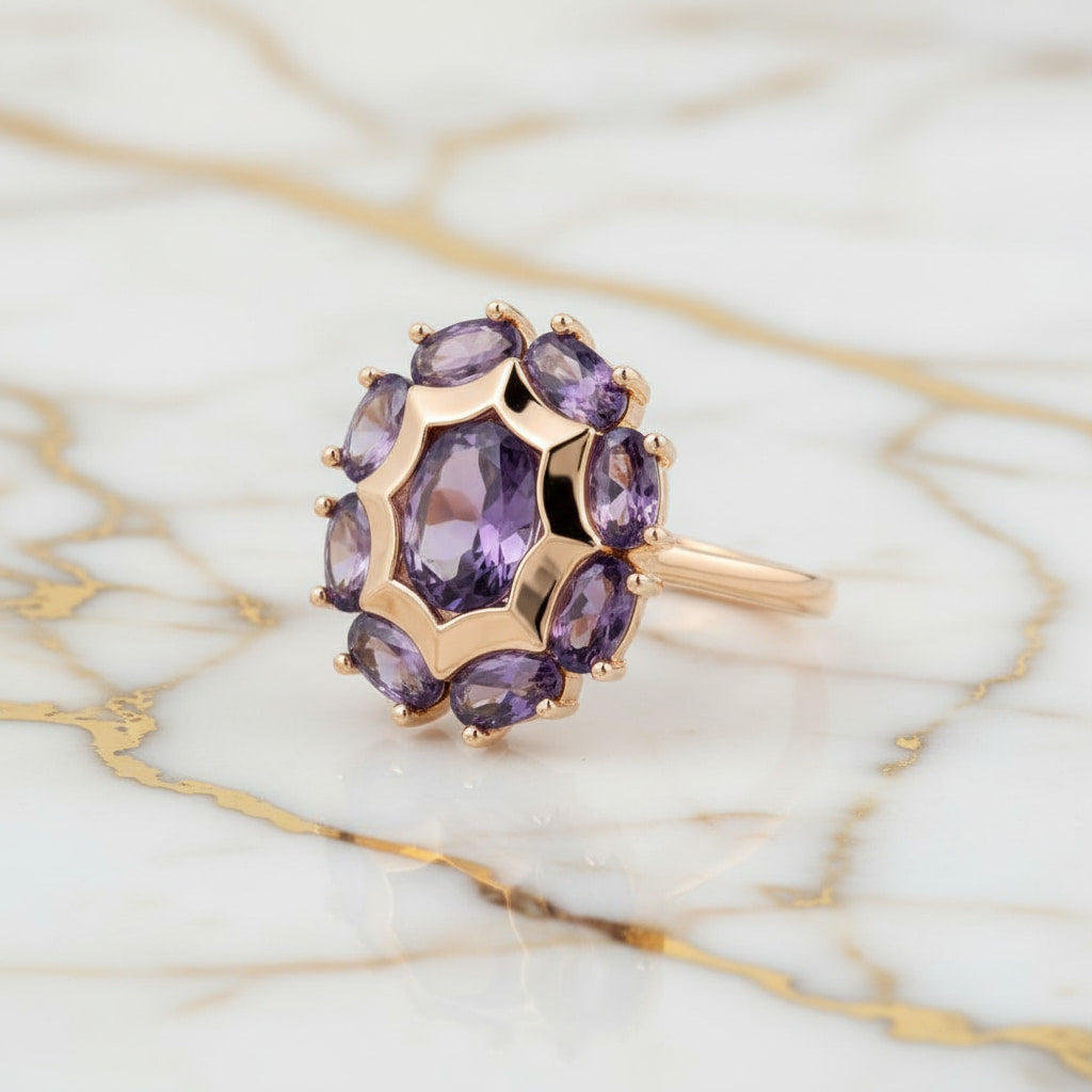 Ring mit auffälligem lila Funkeln CrystalScents