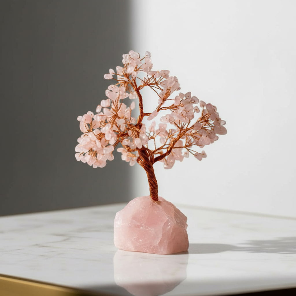 Rosenquarz Baum - Eleganter Rohstein CrystalScents
