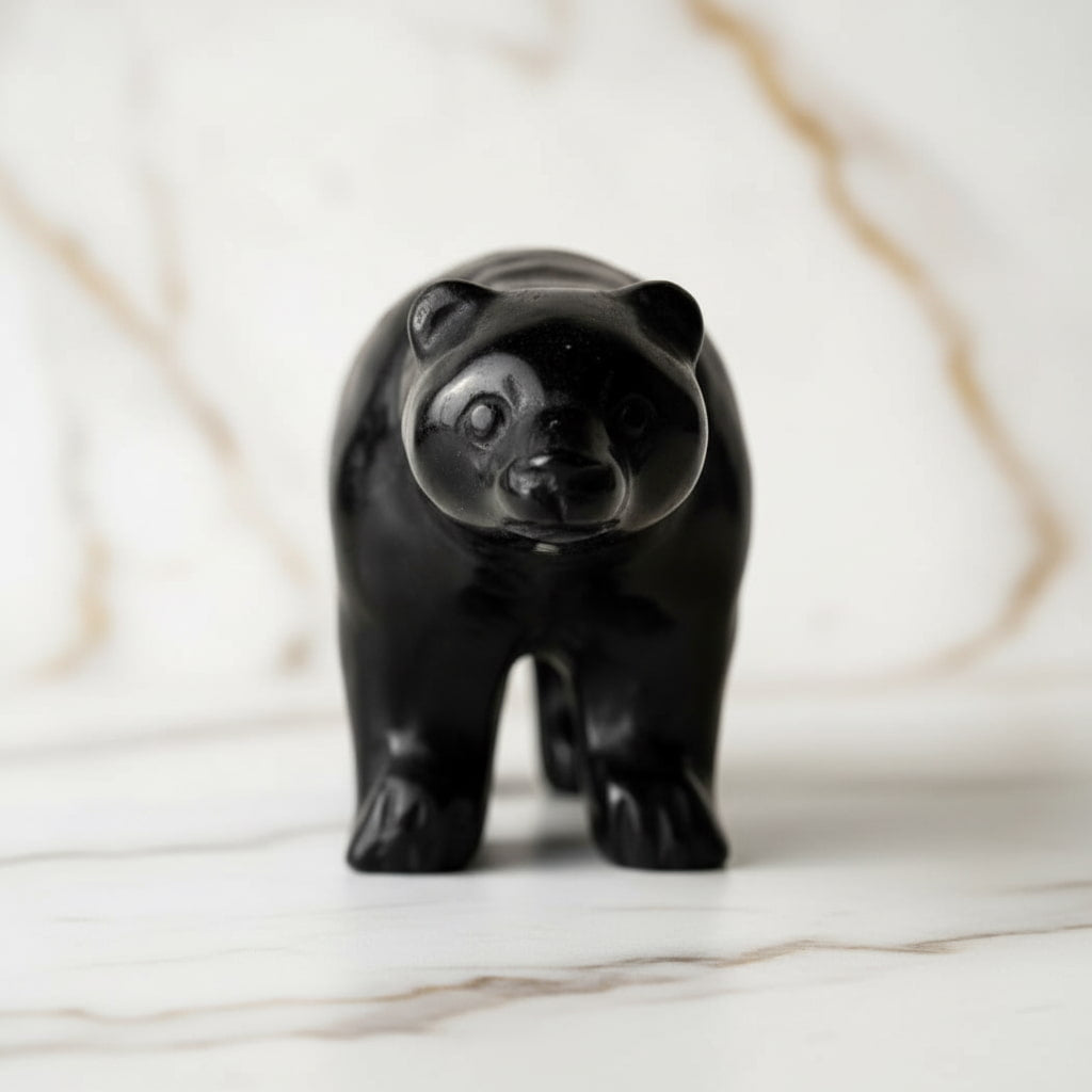 Obsidian Bärenfigur – Stilvolles Kristallobjekt CrystalScents