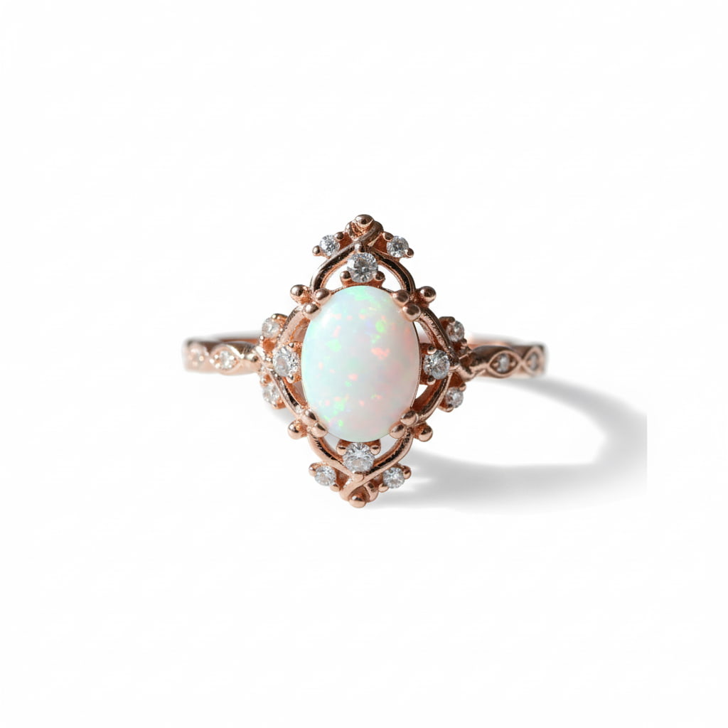 Opal Ring - Roségoldene Eleganz