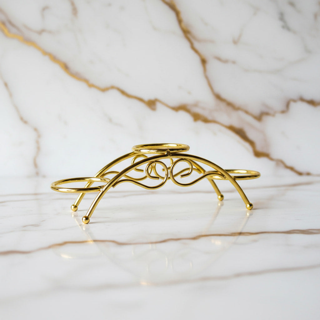 Kristallhalter Gold – Halter für 3 Kristallkugeln CrystalScents
