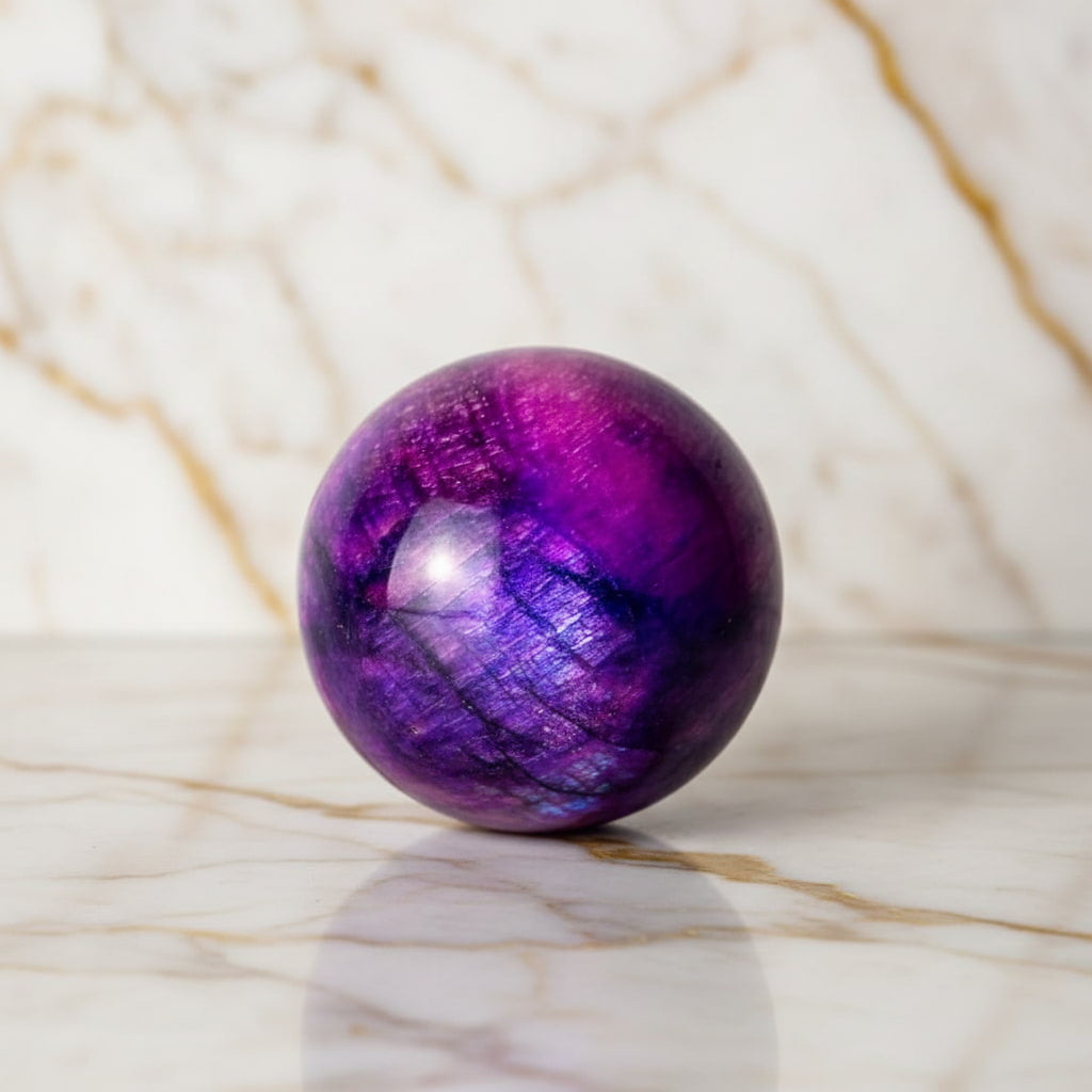 Lila Mondstein Kugel - Leuchtende Magie CrystalScents