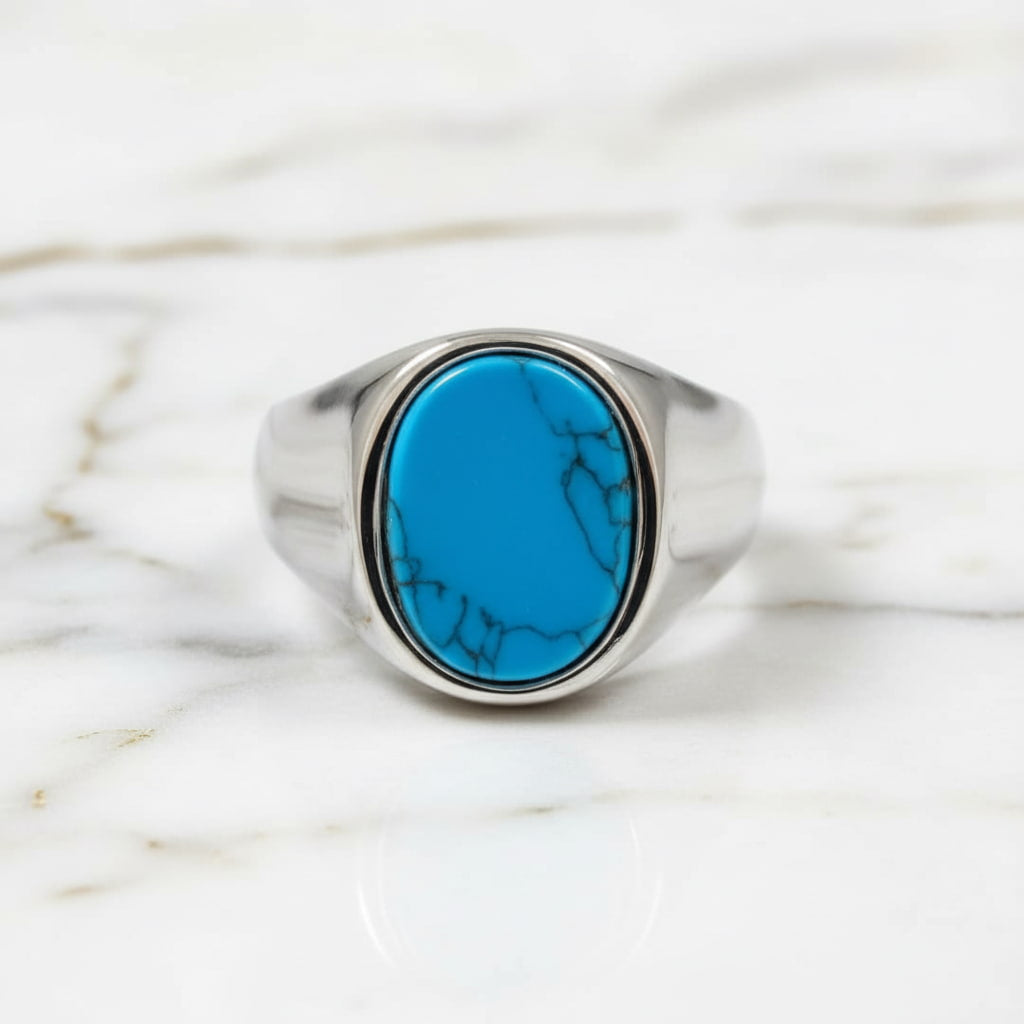 Türkis Ring Silber - ovaler Kristall CrystalScents