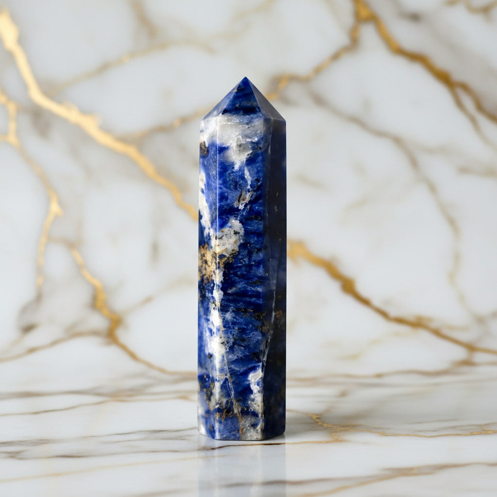 Sodalit Obelisk – Kraftvolles Naturjuwel JETZT sichern CrystalScents