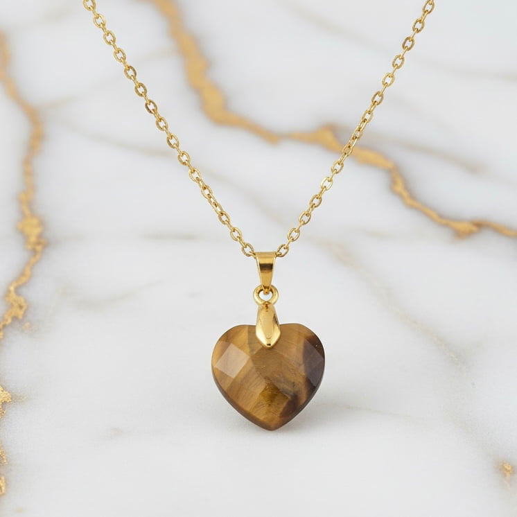 Tigerauge Halskette - Herz Anhänger JETZT sichern CrystalScents