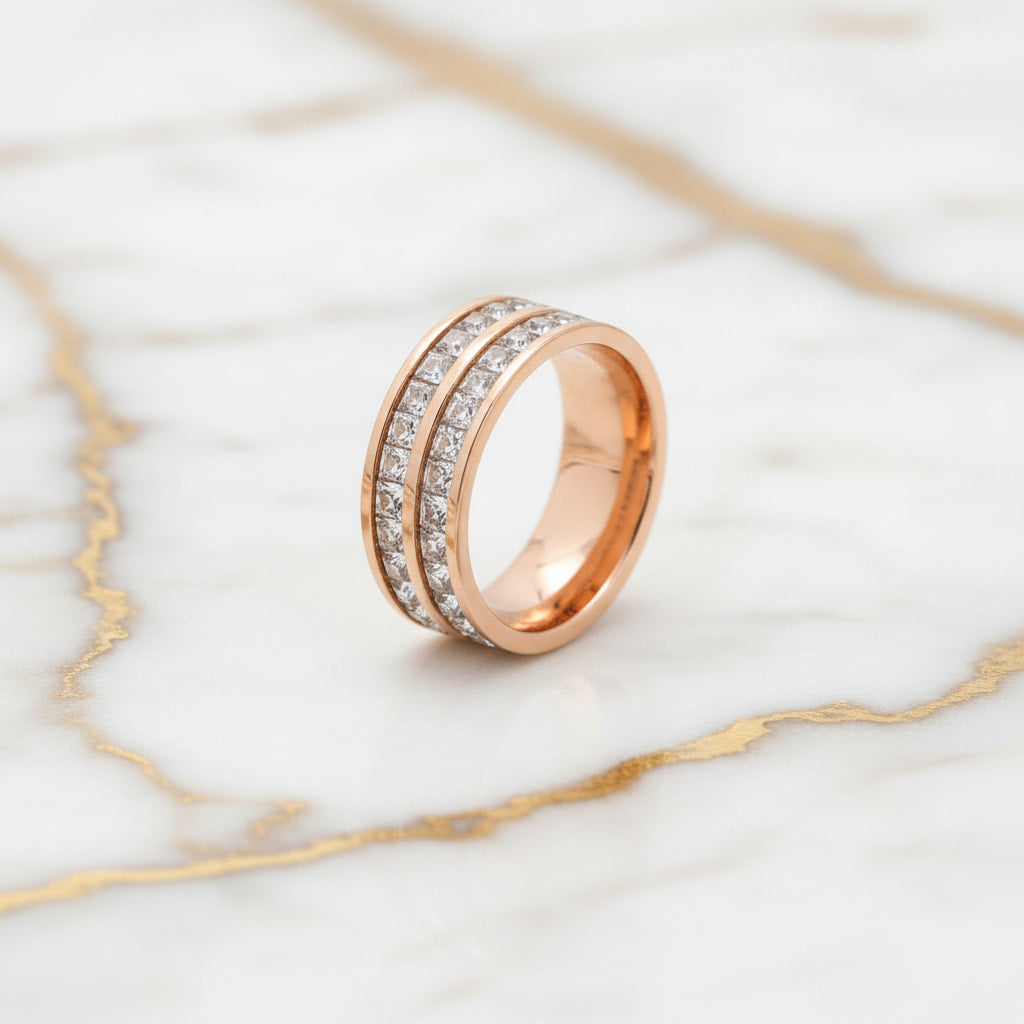 Ring Roségold – mit zwei Strassreihen CrystalScents
