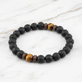 Tigerauge & Vulkanstein Kugelarmband CrystalScents