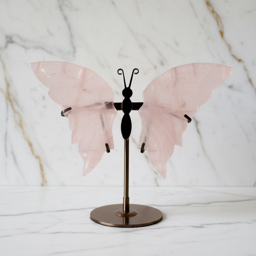 Rosenquarz Schmetterling - Frühlingsgefühle