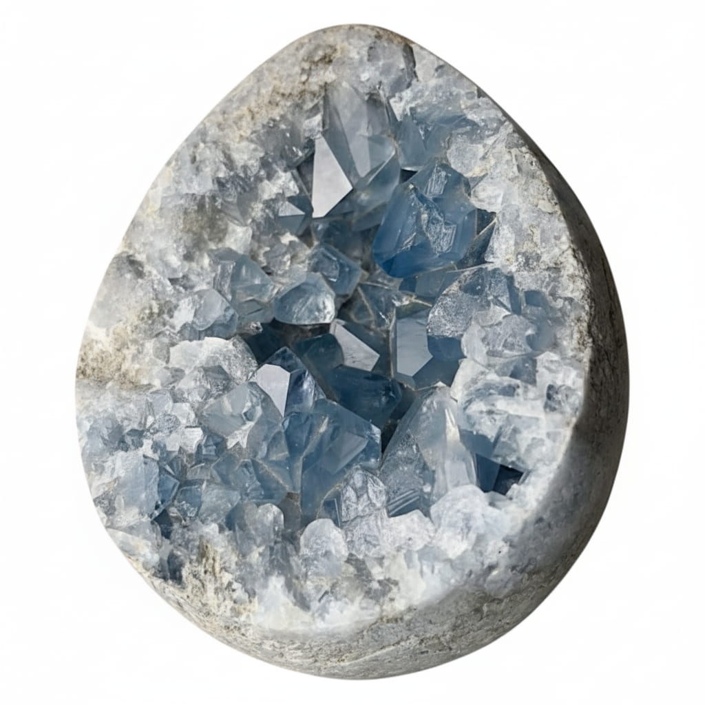 Großes Celestit Cluster Ei – vereint Schönheit mit sanfter Energie CrystalScents