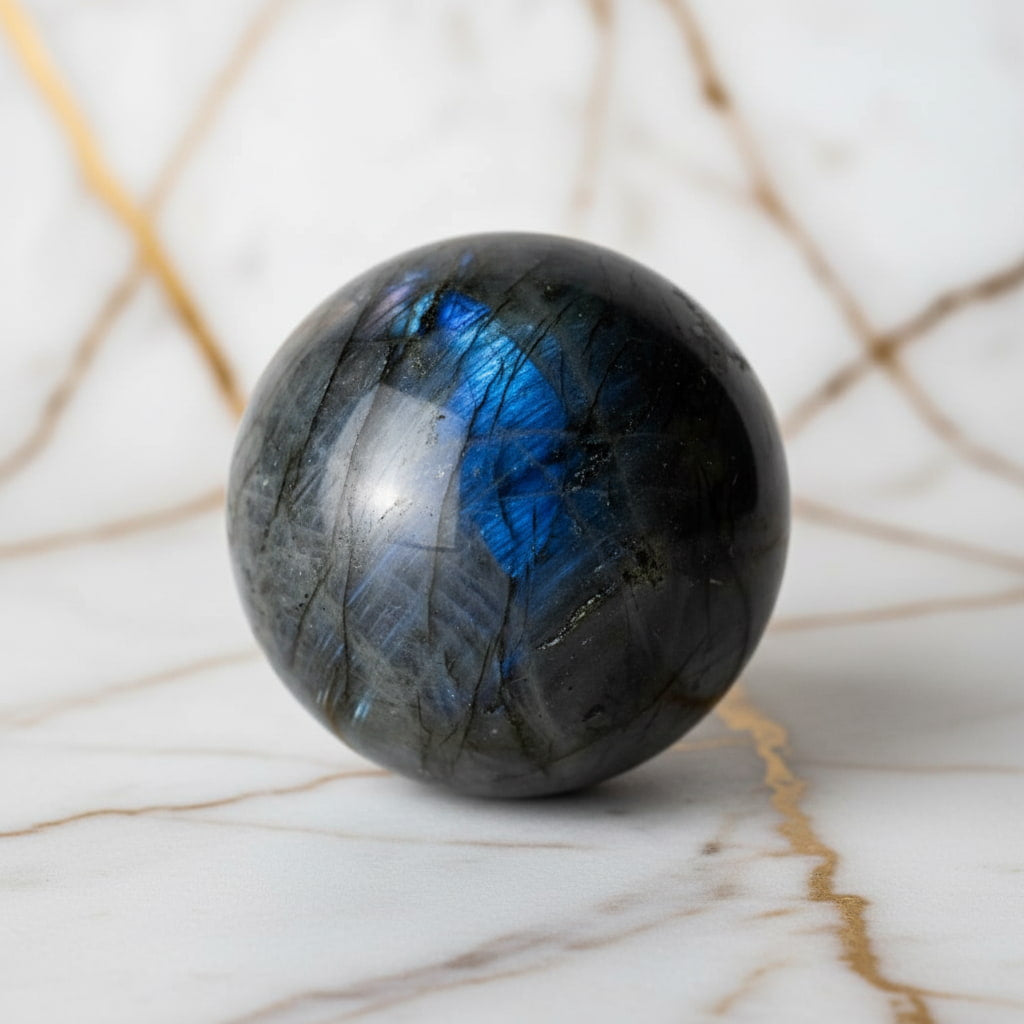 Labradorit Kugel – Blaues Leuchten CrystalScents