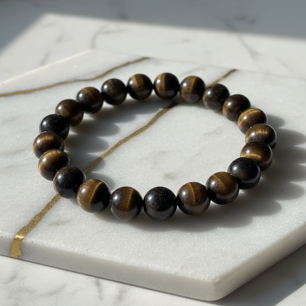 Tigerauge Kugelarmband - Dunkle Magie CrystalScents