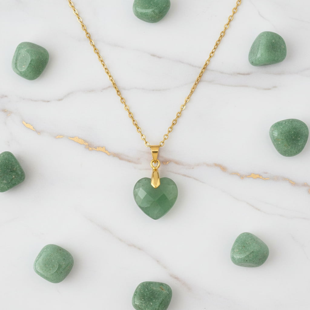 Aventurin Halskette - Glücksherz