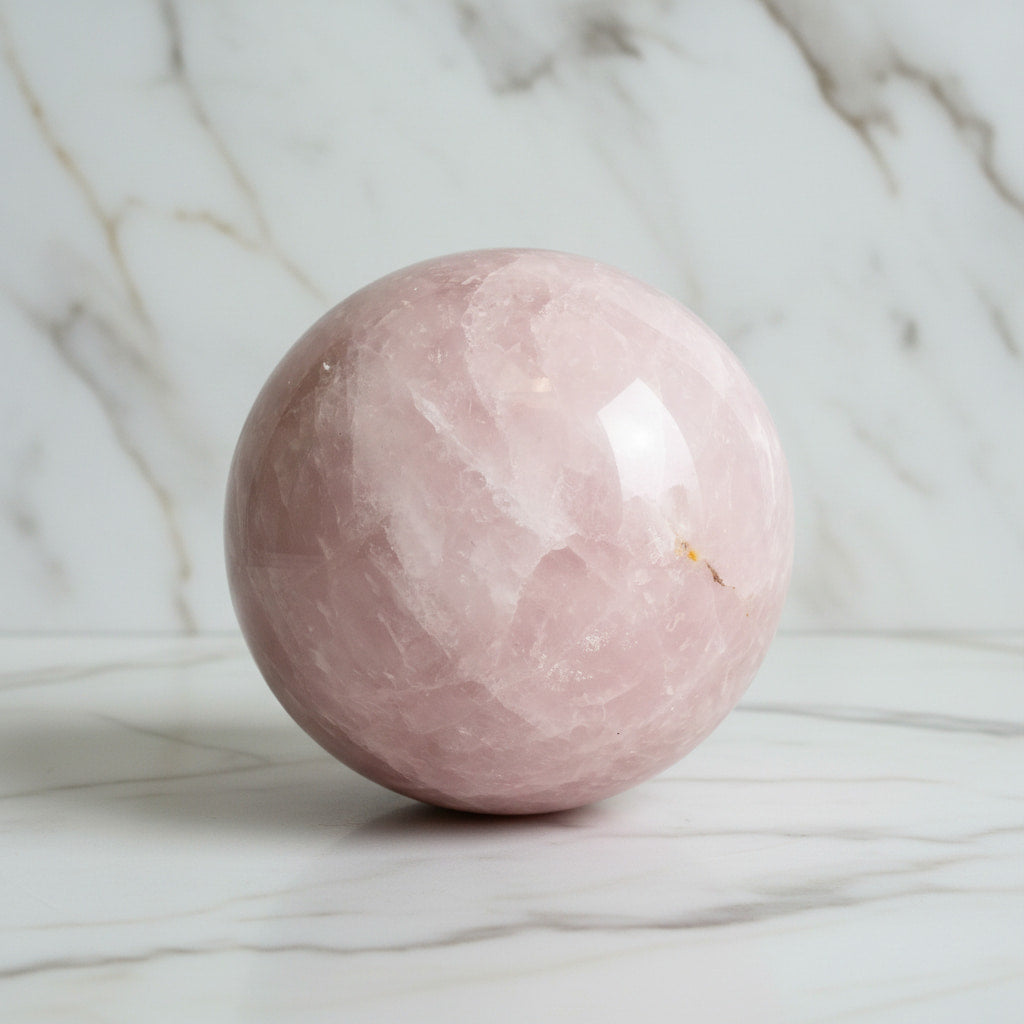 Rosenquarz Kugel – Freude & Liebe CrystalScents