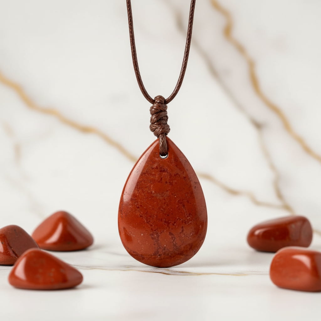 Roter Jaspis Halskette - Erdung & Selbstvertrauen CrystalScents