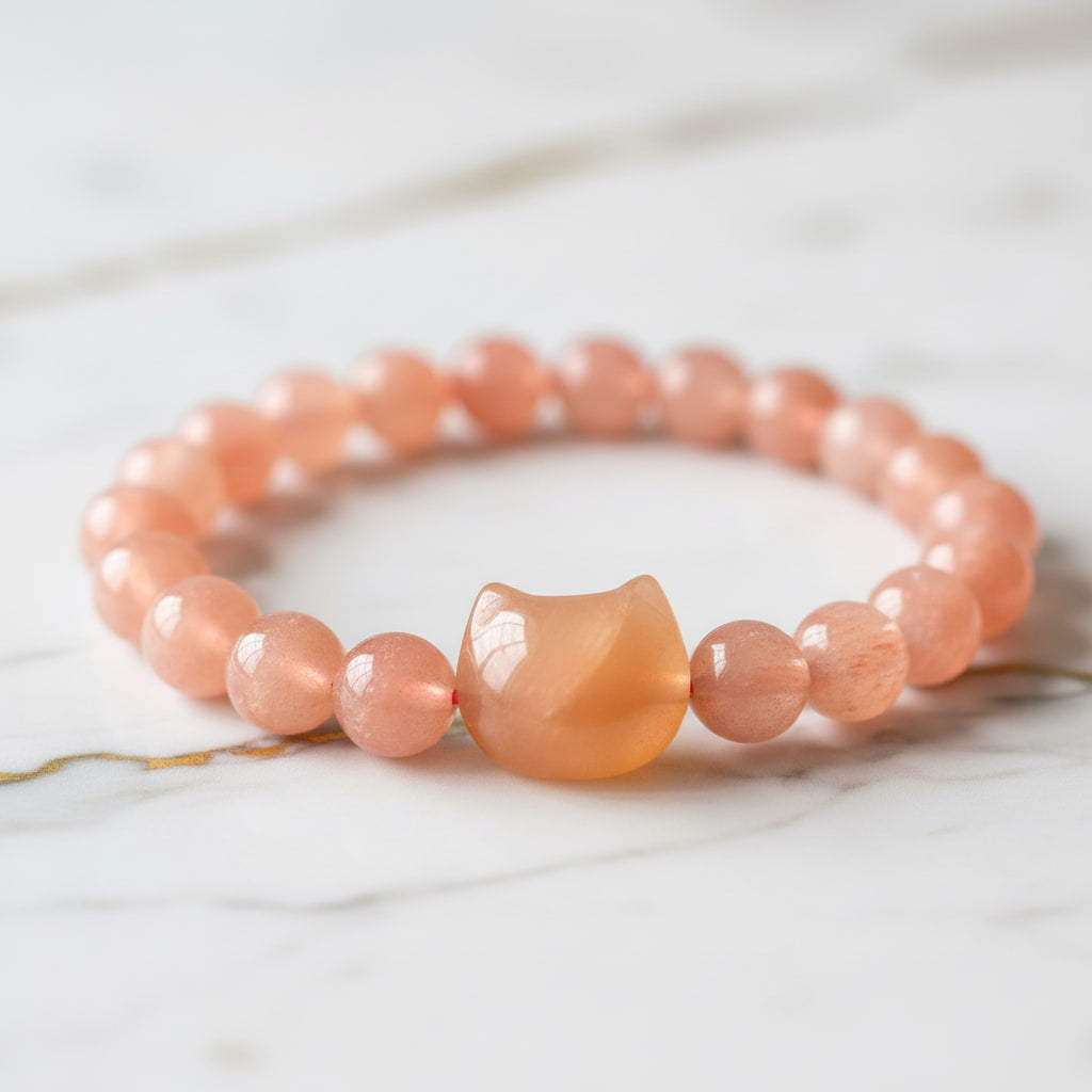 Sonnenstein Kugelarmband - Katze CrystalScents