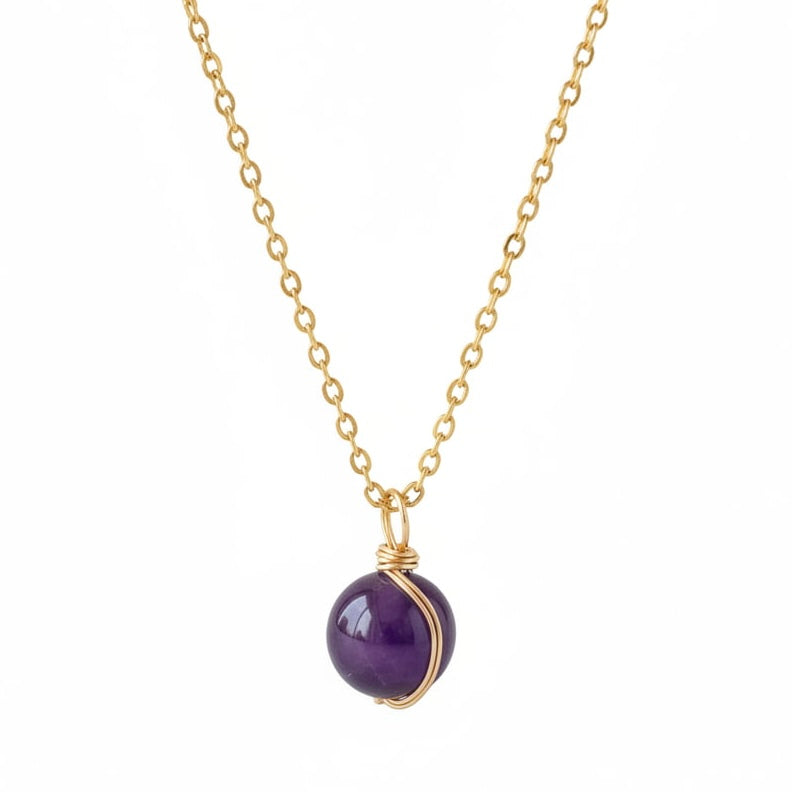 Amethyst Halskette - Violette Kristallkugel CrystalScents