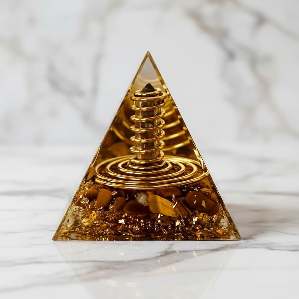 Orgonit Pyramide Tigerauge - Fokus & Stabilität CrystalScents
