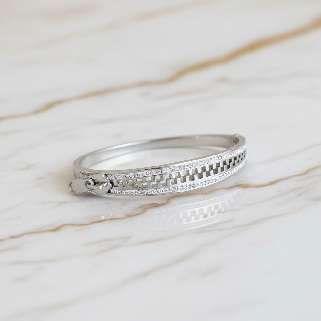 Armband – Silber mit funkelndem „Reißverschluss" CrystalScents