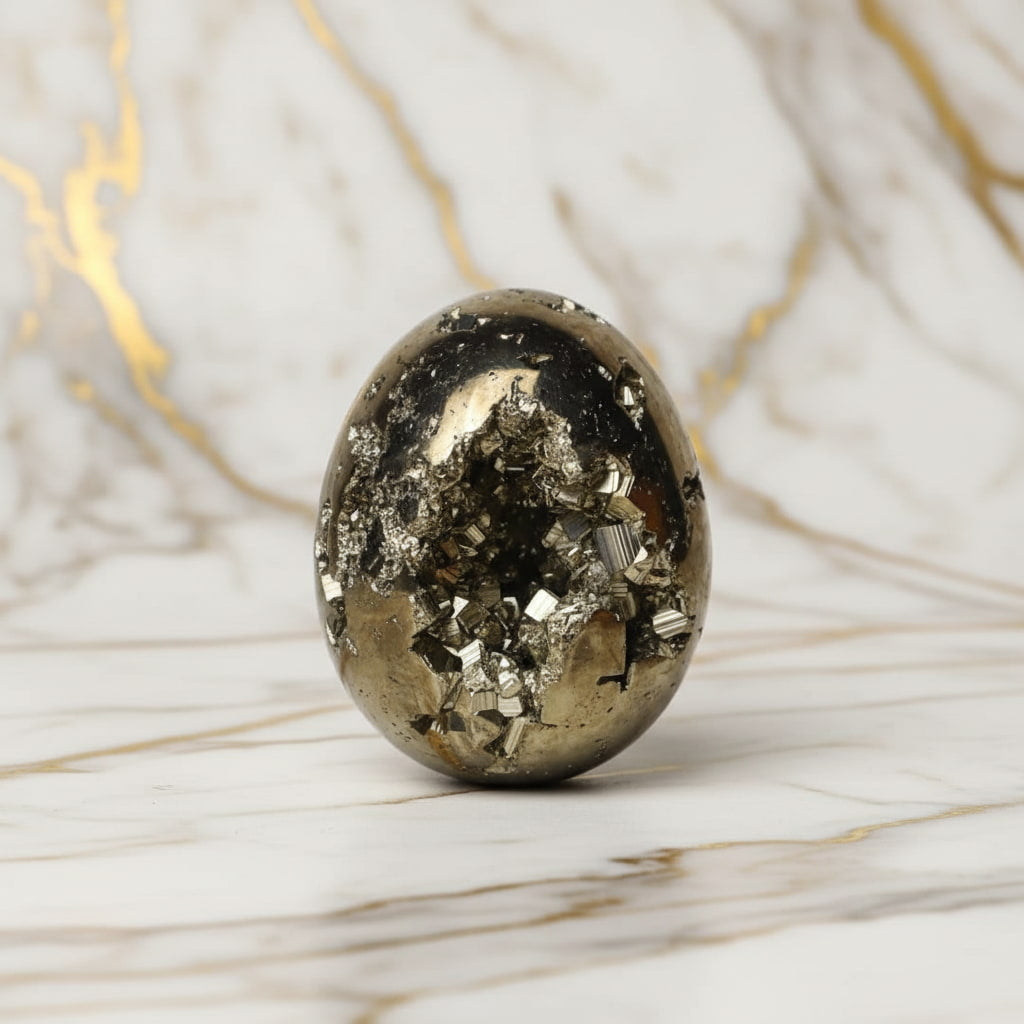Pyrit Ei – Kristallobjekt für Fülle JETZT sichern CrystalScents
