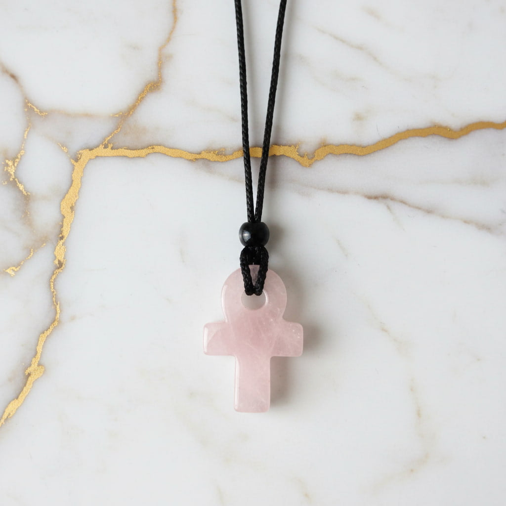 Rosenquarz Halskette - Anch Anhänger CrystalScents