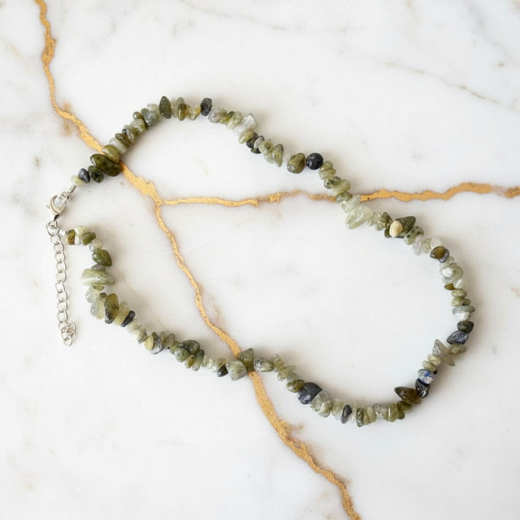 Moosachat Splitter Halskette – Natürliches Schmuckstück