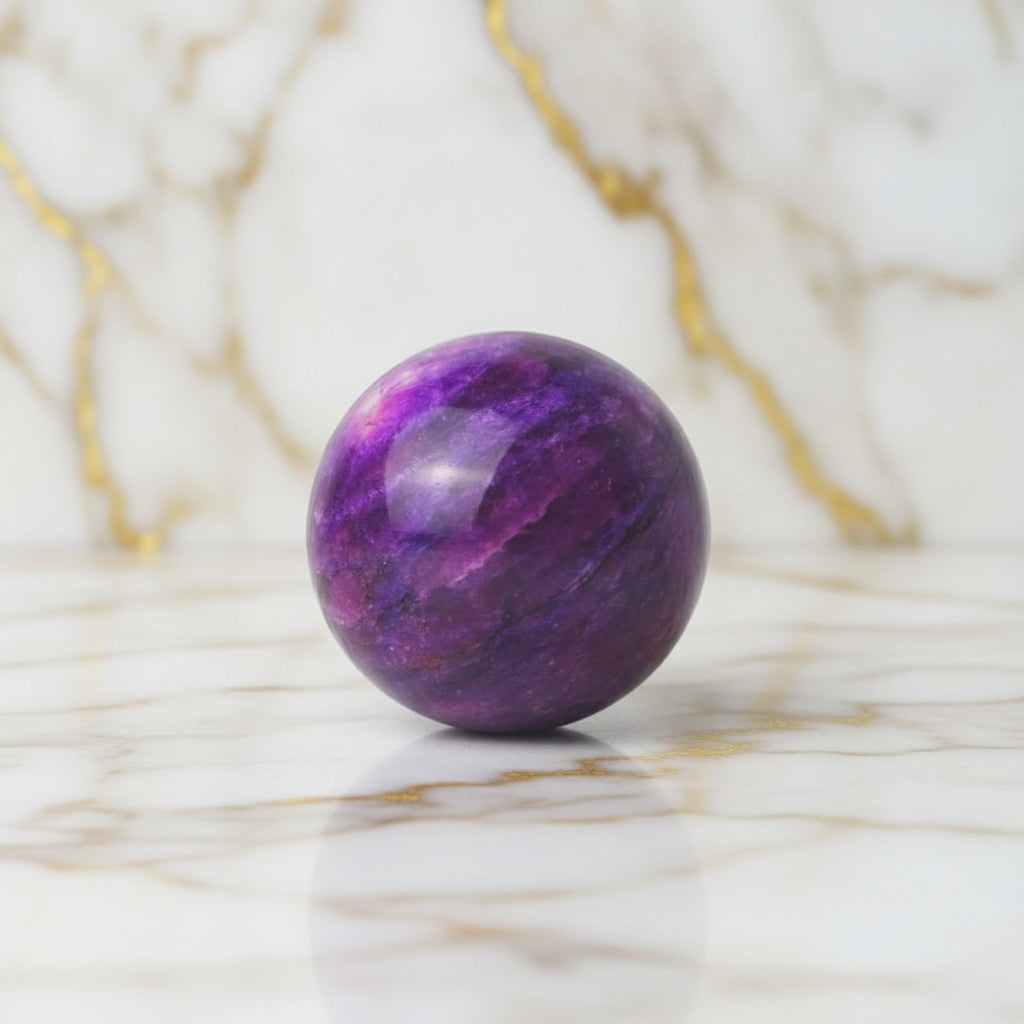 Lila Mondstein Kugel – Lila Meditationsbegleiter CrystalScents