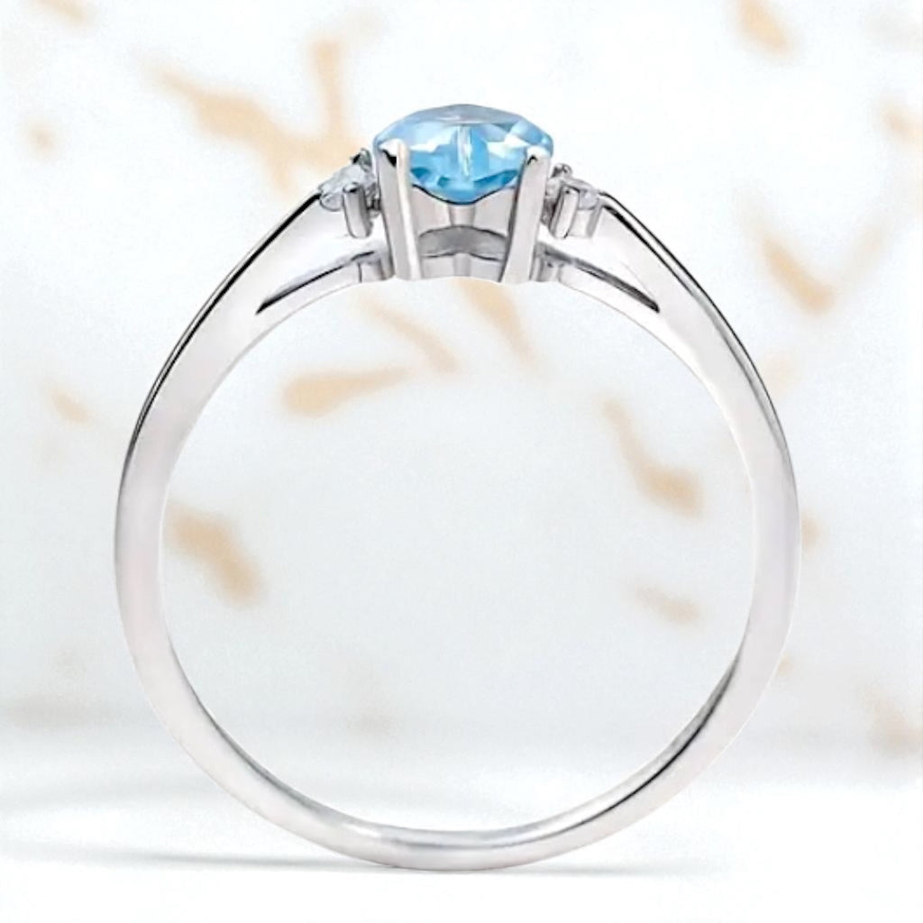 Topas - Silber Ring mit Herz