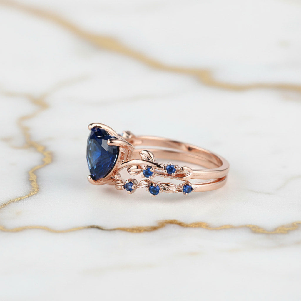 Ring – 2-teilig mit dunkelblauem Herz CrystalScents