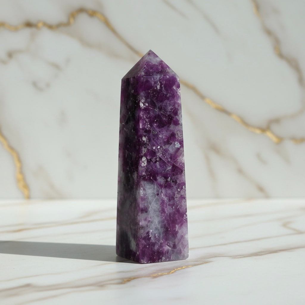 Lepidolith Obelisk - Ruhe & Harmonie CrystalScents