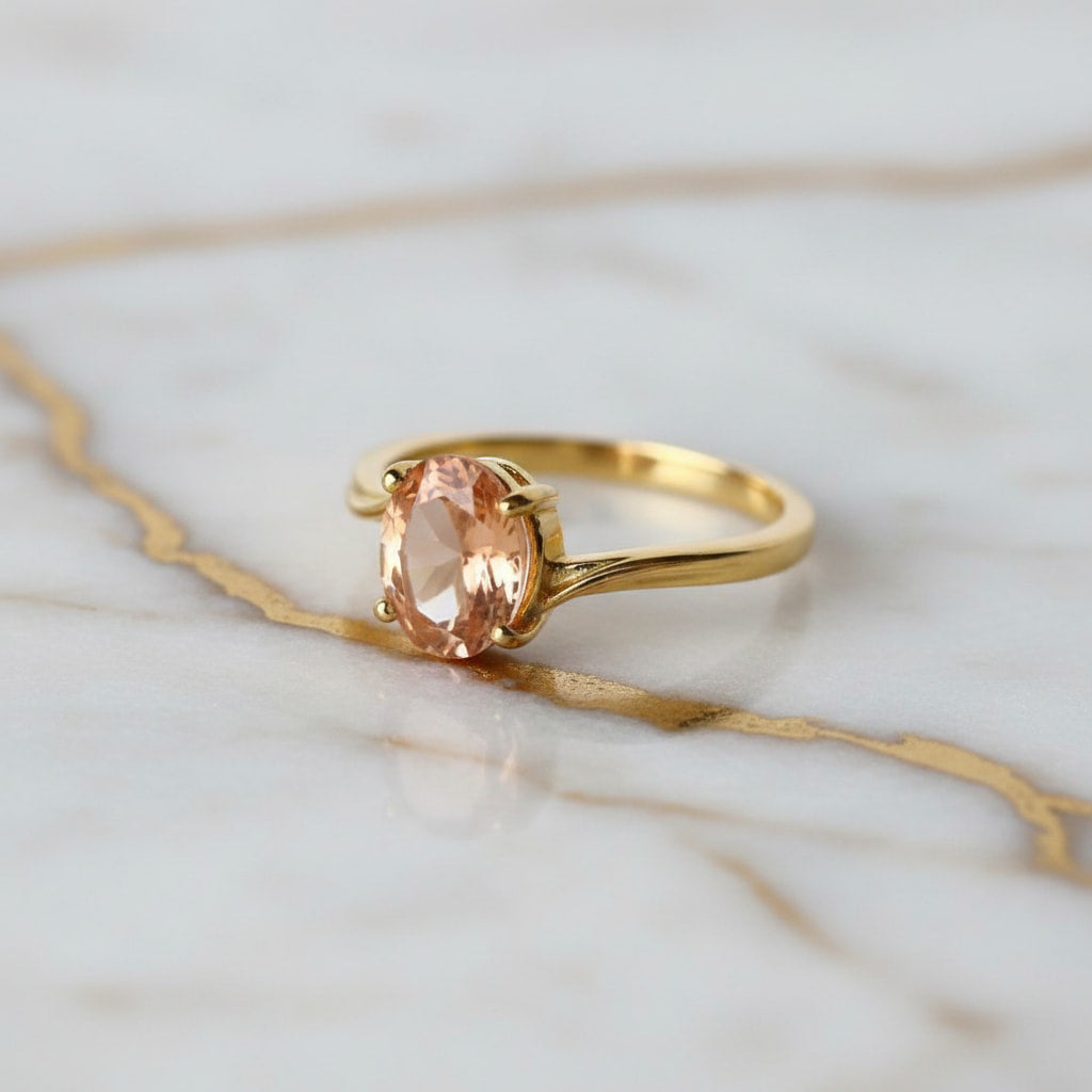 Ring mit orangefarbenem Stein – warme Akzente CrystalScents
