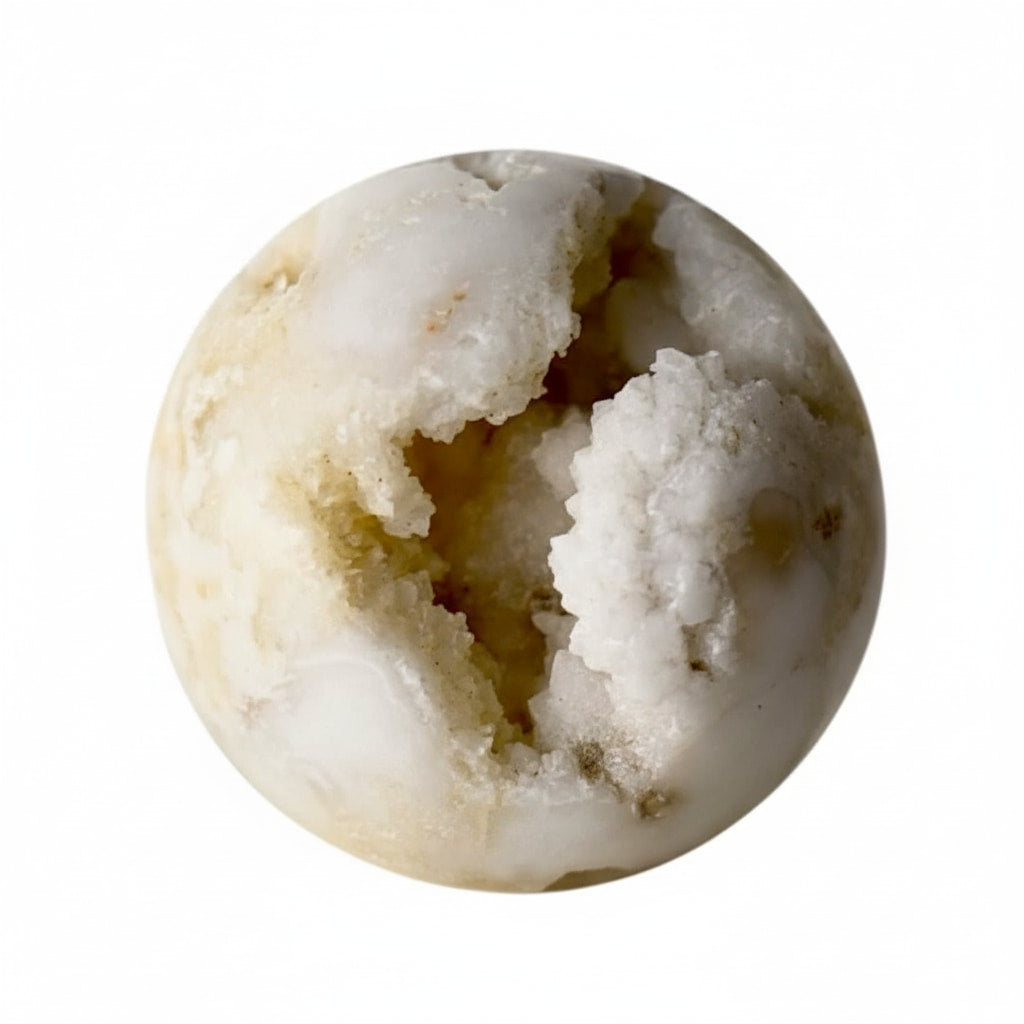 Achat Kugel – Funkelndes Naturjuwel mit Druzy-Kristallen